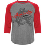 Anarchy Red Rage 3/4 baseball tee 3526