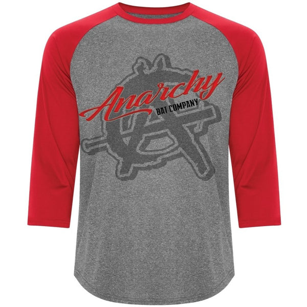 Anarchy Red Rage 3/4 baseball tee 3526